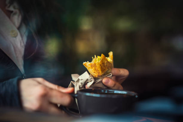 Woman Eating Burrito