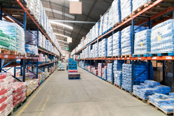 istock Interior of industrial distribution warehouse 1390717460