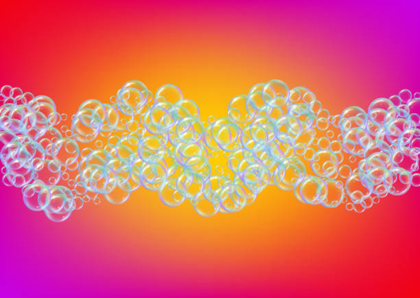 istock Soap cleaning foam background. Shampoo bubbles and suds. 3d vect 1390718035
