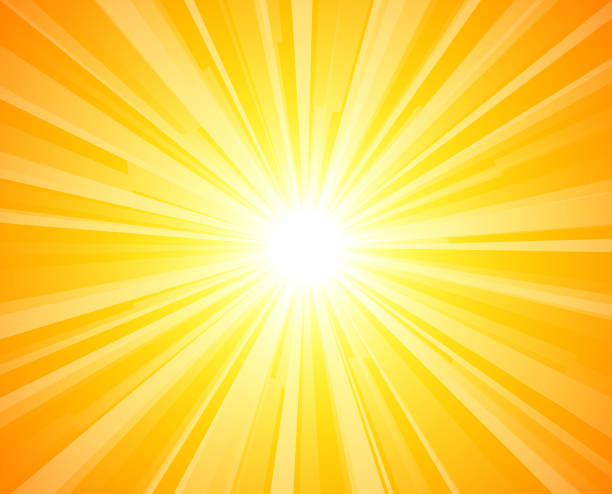 ilustrações de stock, clip art, desenhos animados e ícones de abstract bright yellow sun rays background - deflated