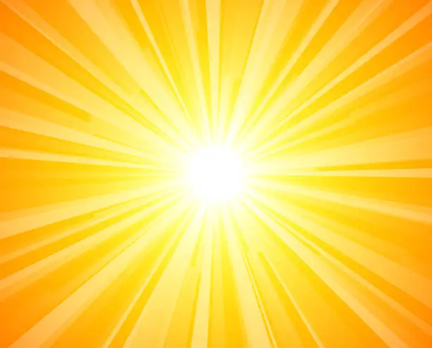 Vector illustration of Abstract Bright yellow sun rays background