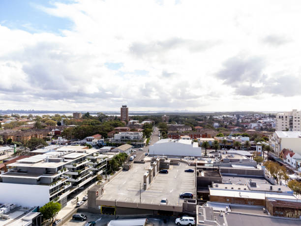 istock Aerial view of city, background with copy space 1390720054