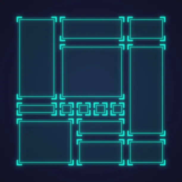 Vector illustration of NFT Hud Frame Display Futuristic Interface