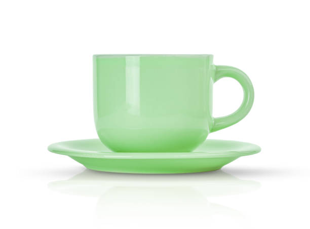 istock Green cup mockup isolated on white background 1390737358