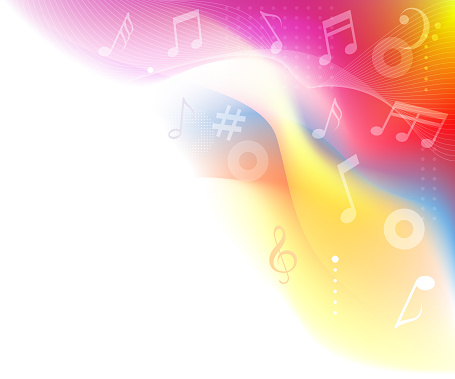 musical notes colorful corner design template