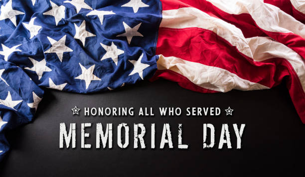 Happy Memorial day, Independence day concept made from american flag with the text on dark background. Happy Memorial day, Independence day concept made from american flag with the text on dark background. memorial day stock pictures, royalty-free photos & images