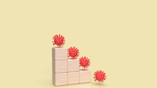 istock The red virus and wood cube for sci or medical concept 3d rendering 1390775277