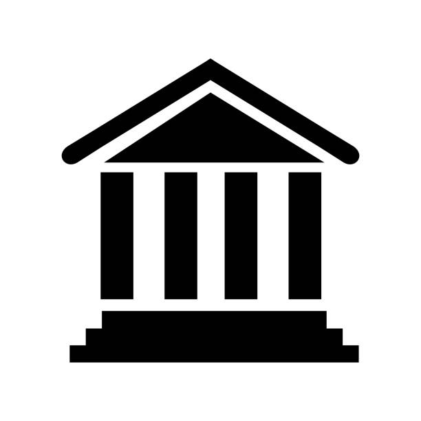 illustration des bankgebäudesymbols - bank column building exterior government stock-grafiken, -clipart, -cartoons und -symbole