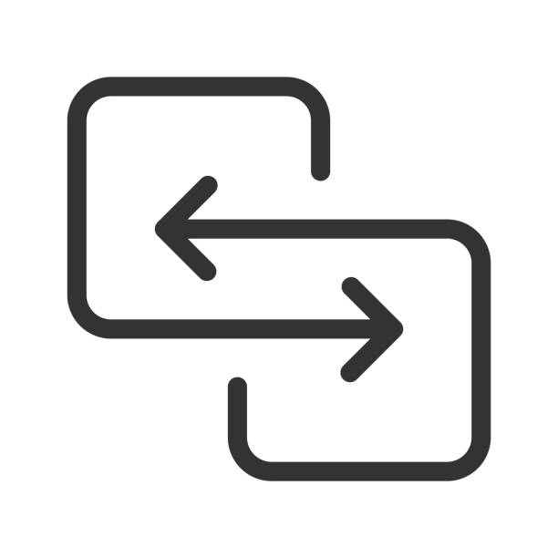 bildbanksillustrationer, clip art samt tecknat material och ikoner med transfer arrow icon. reverse symbol. double oposite directed - byta