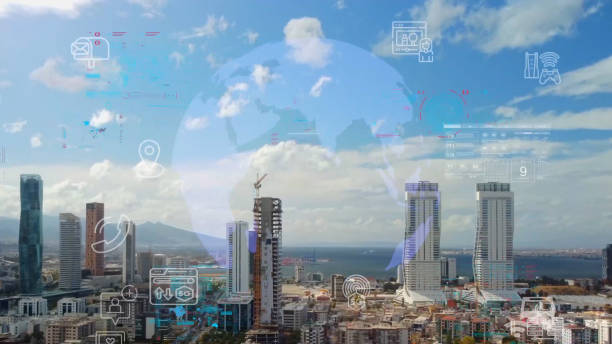 istock Smart city and communication network concept. 5G. LPWA Low Power Wide Area. Wireless communication. 1390788204