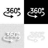 istock 360 degree rotation. Icon for design. Blank, white and black backgrounds - Line icon 1390788759
