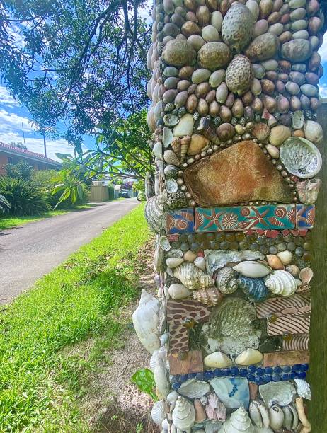 Shell Fence Post in Public Street