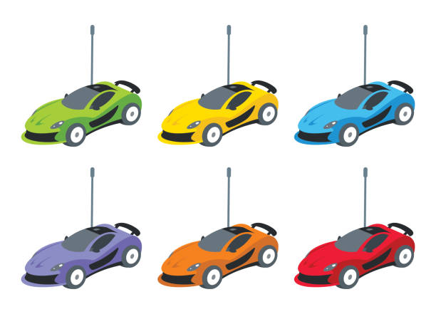 stockillustraties, clipart, cartoons en iconen met remote-controlled car - speelgoedauto