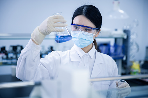 Young scientist working in a laboratory