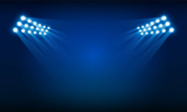 Bright stadium arena lights vector design Bright stadium arena lights vector design floodlight stock illustrations