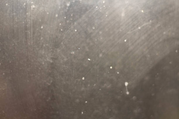 Dirt on glass. Texture of cloudy glass. Dusty window. stock photo