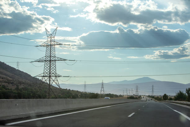 istock greece speed way beautiful landscape mountains in background 1390800515