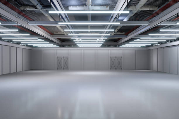 istock Empty hall exhibition centre.The backdrop for exhibition stands, booth,market,trade show.Conversation for activity,meeting.Arena for entertainment,event,sports.Indoor for Factory,showroom.3d render. 1390800520