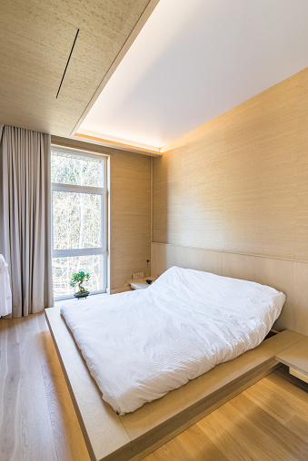 Minimal and modern design bedroom.