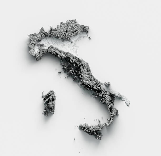 istock Detailed Italy physical map 3d illustration 1390801741