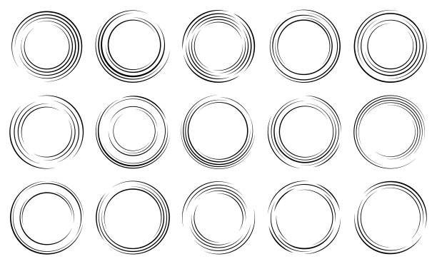 illustrations, cliparts, dessins animés et icônes de éléments de conception de cercle - zoom ring illustrations