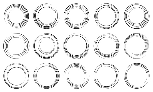Abstract circle shapes for design. Set of vector round border frames.