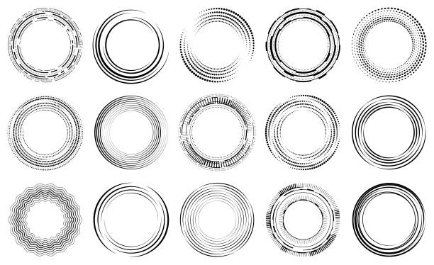 illustrations, cliparts, dessins animés et icônes de éléments de conception de cercle - zoom ring illustrations