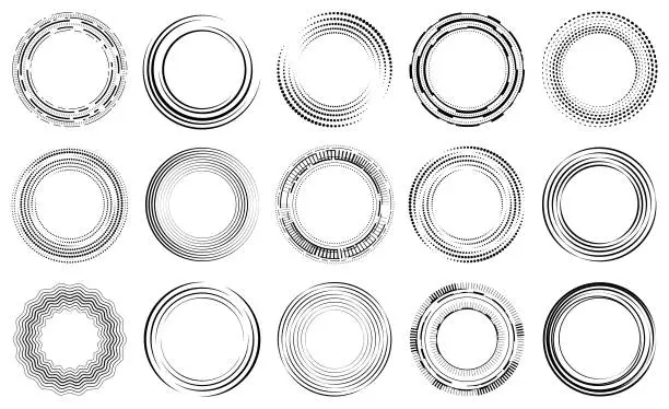 Vector illustration of Circle design elements