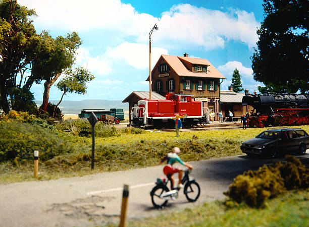 Model railroad Small scene of a model railroad in scale 1.87. (No sharpening mask used) diorama photos stock pictures, royalty-free photos & images