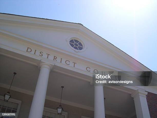 Gazing Up At The Pillars And Roof Of The District Courthouse Stock Photo - Download Image Now