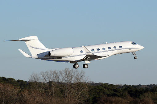 Gulfstream G650 Private Jet, taking off from Peachtree DeKalb Airport (PDK), Atlanta, GA - 01 March 2022