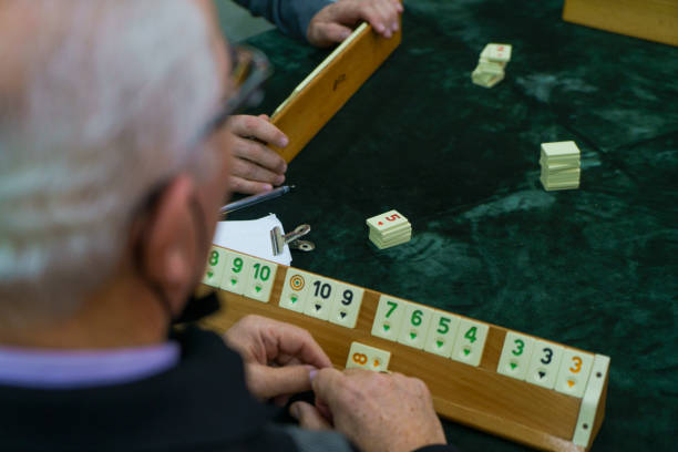 playing in rummy - rummy leisure games number color image imagens e fotografias de stock