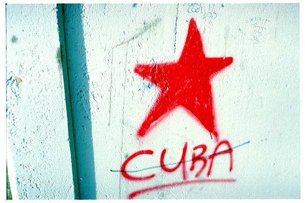 istock A red star with a red crossed-out Cuba written under it 139081805
