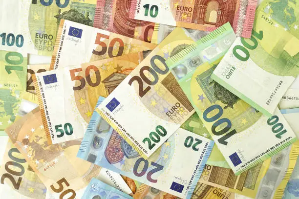 Euro banknote currency finance background