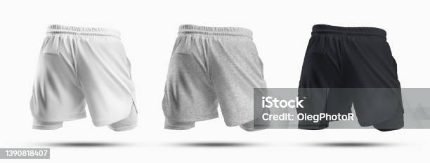 Mockups Of Sports Mens Shorts With Compression Undershorts 3d