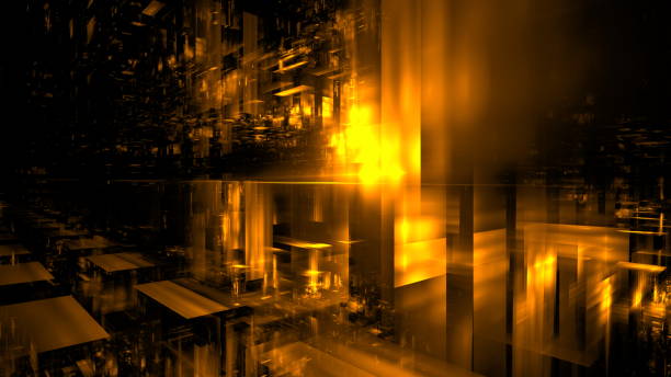 istock Business technology blurred Polygonal geometric cyberpunk space. Hi tech digital interior Abstract data center server. Communication technologies education and science. 3D render 1390818491