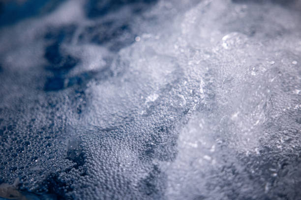Close up of bubbly water at the hot tub/hot tub. Bubble bath