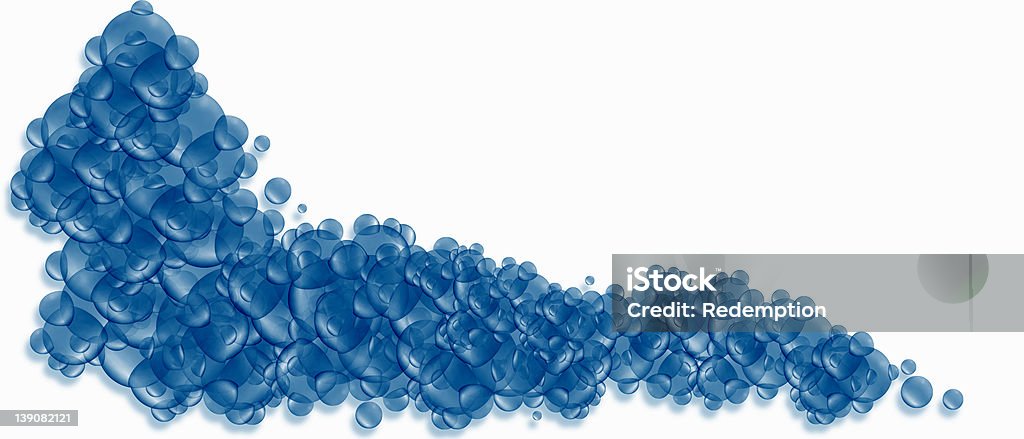 Blue Bubbles Blue Bubbles corner border graphic. Backgrounds Stock Photo