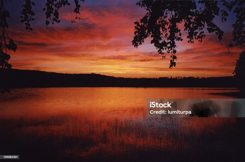 Sonnenuntergang im nahen Finnland - Lizenzfrei Abenddämmerung Stock-Foto