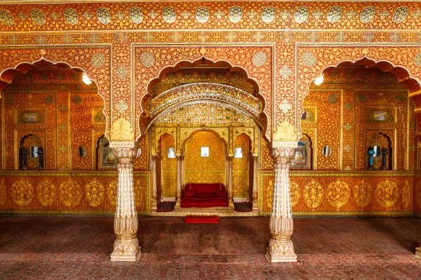 Photo of Throne room in Lalgarh Palace, Bikaner, Rajasthan, India, Asia
