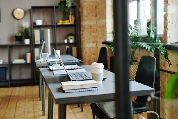 istock Workplace of contemporary white collar worker in spacious office 1390829136
