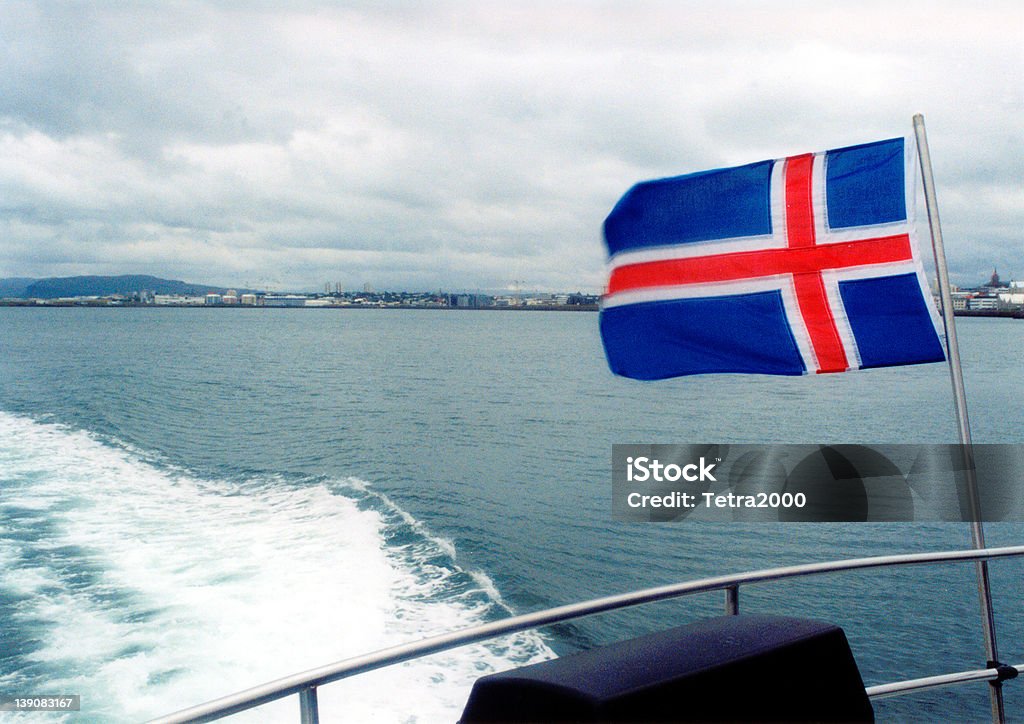 Reiquiavique Harbour, Islândia. - Royalty-free Bandeira Foto de stock