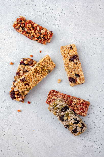 istock Energy bars - snack for healthy still life 1390832327