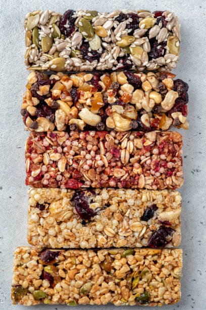 istock Energy bars - snack for healthy still life 1390832331