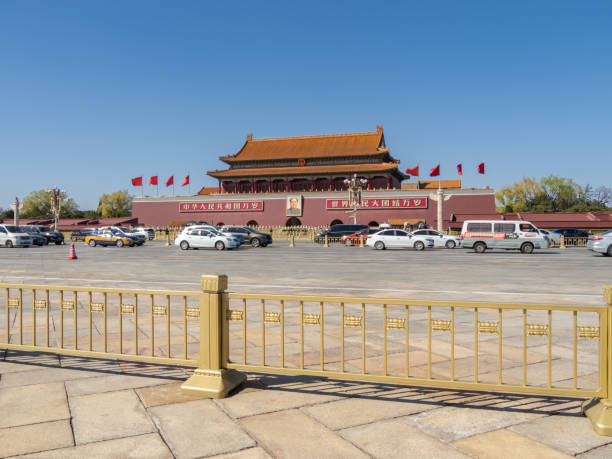 peking tiananmen und chang'an avenue - changan avenue stock-fotos und bilder