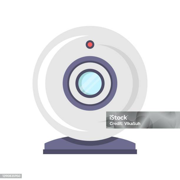 Digital Computer Camera Design Vector Illustration Webcam Cyberspace ...