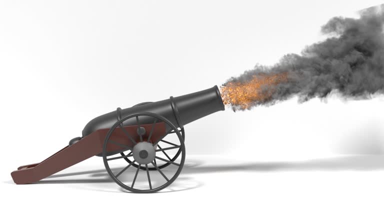 Traditional Ramadan Cannon is Firing To Alert The End Of Fasting Against White in 4K Resolution