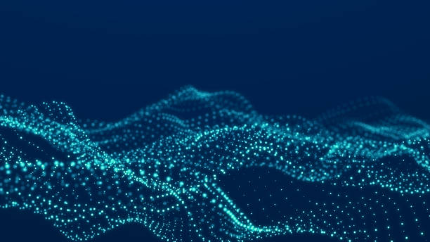 istock Sci-fi background. Digital wave with many particles. Template for festive presentation. 3d rendering 1390839661