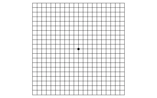 Vector illustration of Amsler chart, self-check sheet for visual field abnormalities