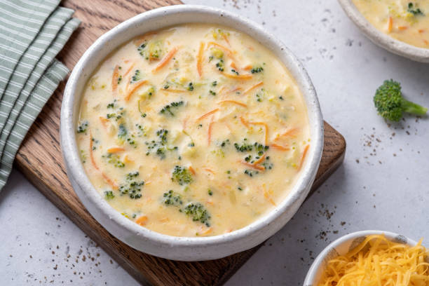istock Bowl of broccoli and cheddar soup 1390840422